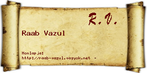 Raab Vazul névjegykártya